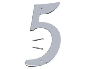 House Numbers 4 In Satin Nickel Nail-on (0 thru 9)