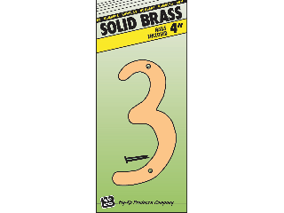 House Numbers 4" Solid Brass Nail-on (0 thru 9))