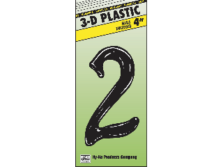 House Numbers 4" Black Plastic Nail-on (0 thru 9)