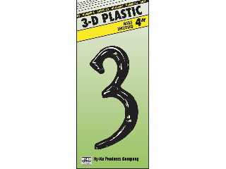 House Numbers 4" Black Plastic Nail-on (0 thru 9)