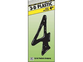 House Numbers 4" Black Plastic Nail-on (0 thru 9)