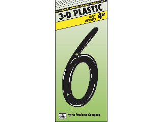 House Numbers 4" Black Plastic Nail-on (0 thru 9)