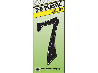 House Numbers 4" Black Plastic Nail-on (0 thru 9)