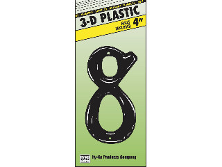 House Numbers 4" Black Plastic Nail-on (0 thru 9)