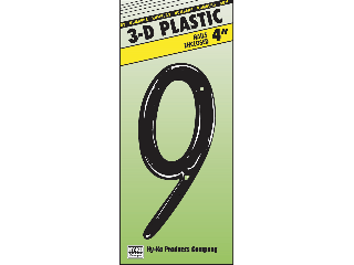 House Numbers 4" Black Plastic Nail-on (0 thru 9)