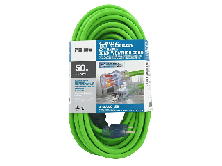 Neon Green Extension Cord, 12/3 (Lengths)