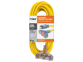 Tri Tap Lighted Plug Extension Cord 12/3 (Lengths)