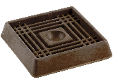 Caster Cups Square (4) 2" Brown Rubber