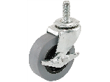 Swivel Caster with Brake 2 In, 80 Lb 3/8-16 Threaded Stem