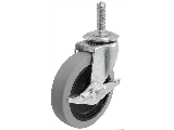 Swivel Caster with Brake 3 In, 110 Lb 3/8-16 Threaded Stem