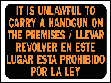 Sign: ...Unlawful To Carry Handgun...