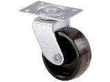 Swivel Casters (4) 1-1/4" Black Plastic 40 Lb Plate