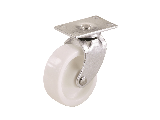 Swivel Casters (4) 1-5/8" White Plastic 40 Lb Plate