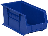 Plastic Shelf Bin 8-5/8 In x 13-13/16 In, Blue