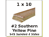 1 x 10 #2 Southern Yellow Pine S4S (Lengths)