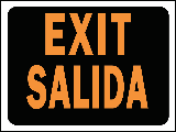 Sign 9 x 12 Plastic Bilingual: Exit Salida