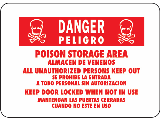 Sign 10 x 14 Aluminum Bilingual: Danger Poison