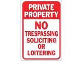 Sign 12 In x 18 In Aluminum: Private Property No Trespassing