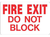 Sign 10 In x 14 In Aluminum: Fire Exit Do Not Block