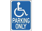 Sign 12 X 18 Aluminum: Handicapped Park Symbol