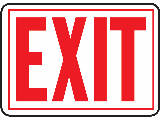 Sign 10 x 14 Aluminum Red-on-White: Exit