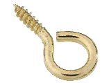 Screw Eyes Large Eye (4) 1-3/8" #10 Solid Brass