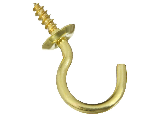 Cup Hooks (4) .105 x 7/8" V2021 Solid Brass