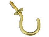 Cup Hooks (4) .122 x 1" V2021 Solid Brass