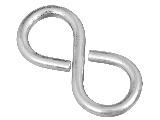 Closed S Hook #810, 1-5/8 In Zinc Plated 4 Pack