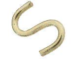 Open S Hook 3/4 In Solid Brass 3 Pack