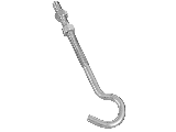 Hook Bolt With Nut 5/16 In x 5 In Zinc Plated