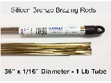 Silicone Bronze Brazing Rod 36 In x 1/16 In 1 Lb Tube