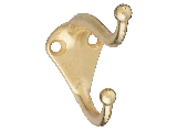 Coat Hat Hooks (2) SPB160 Die Cast Brass Finish