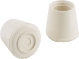 Furniture Leg Tips (4) 1/2" White Rubber