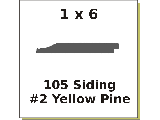 1 x 6 #2 Yellow Pine Siding #105 (Lengths)