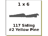 1 x 6 #2 Yellow Pine Siding #117 (Lengths)