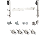 Rustic Sliding Barn Door Hardware Kit, Satin Nickle