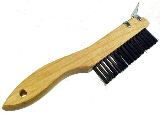 Shoe Handle Wire Brush With Scraper