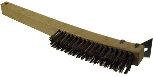 Curved Handle Wire Cleaning Brush With Scraper 4 Row