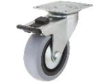 Thermoplastic Swivel Plate Caster with Brake, 3 In