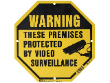 9 In x 9 In Plastic Sign: These Premises Protected By Video Surveillance