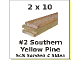 2 x 10 #2 Southern Yellow Pine S4S (Lengths)