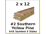 2 x 12 #2 Southern Yellow Pine S4S (Lengths)