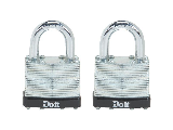 Laminated Steel Padlocks. 2 Pack