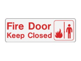 4 In x 11 In Plastic Sign: Fire Door - Keep Closed