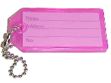 Plastic Transparent Key Tag  with chain