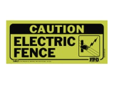 6 In x 14 In Plastic Sign: Caution Electric Fence