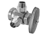 Multi Turn Dual Outlet Water Supply Valve, 3/8 In FL x 3/8 In FL x 1/2 FPT