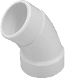 PVC-DWV 45 Degree Combination Slip Elbow (Sizes)