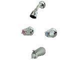 Two Chrome Handle Tub & Shower Faucet Set